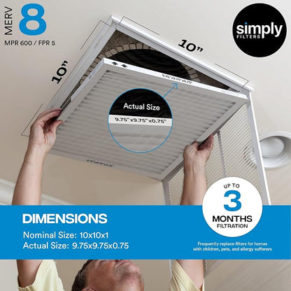Simply 10x10x1 Air Filter, Merv 8, 4 Pack, - Image 3