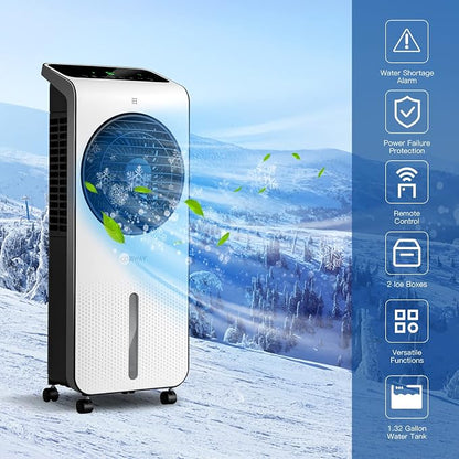 COSTWAY Portable Evaporative Air Cooler, 3-in-1 Swamp Cooler w/Remote Control - Image 9