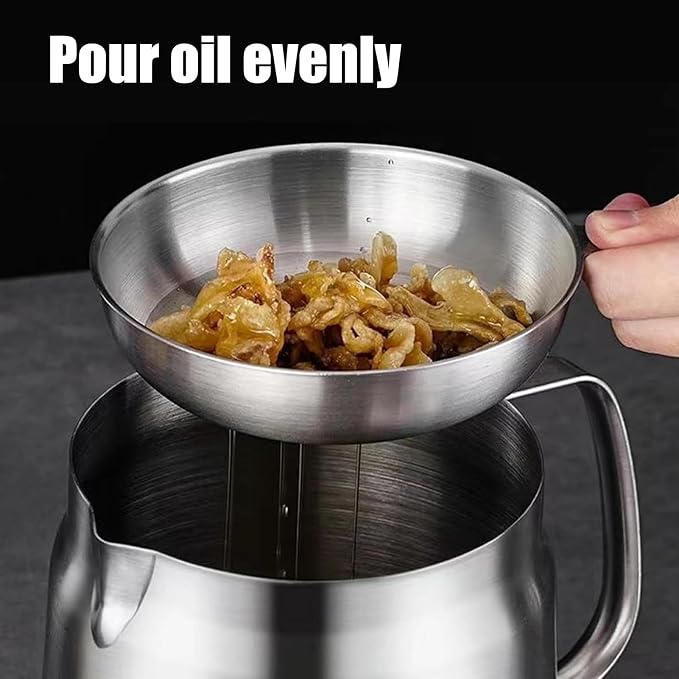 Oil Strainer, Bacon Grease Container Large Capacity Deep Fryer and Strainer Cup - Image 3