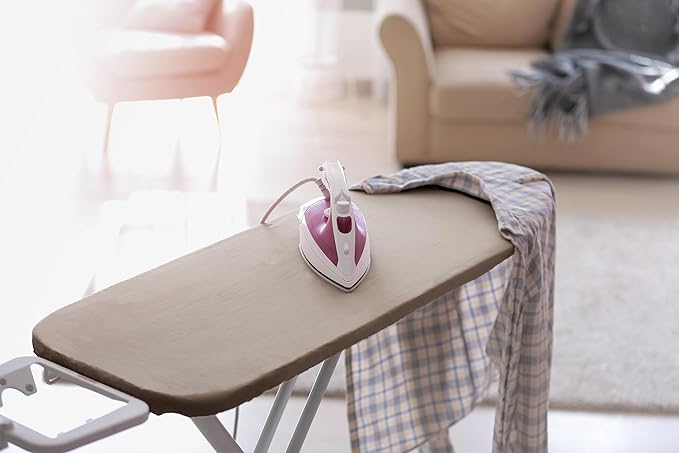 Encasa XO Ironing Board Cover and Pad 54"x18" - 4mm Felt X-Large Iron Board Cover with Padding - Heat Resistant, Stain-Safe Dye, Non Slip Elastic Bungee Cord Tightening Iron Table Cover Beige