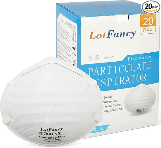 NIOSH N95 Mask, Disposable Face Mask, Against Dust, Air Pollution, Safety Mask by LotFancy