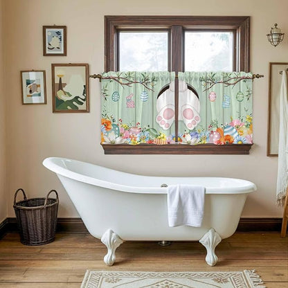 Easter Kitchen Tier Curtains 24 Inch Long 2 Panel Set, Rod Pocket Cafe Small - Image 5