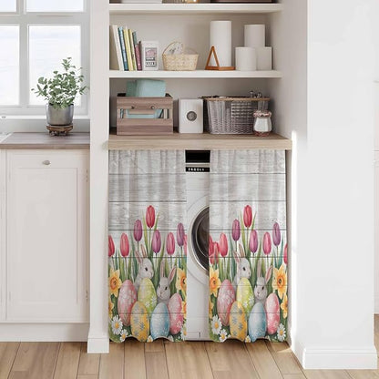 Easter Kitchen Curtains 45 Inch Long 2 Panel Set, Rod Pocket Window Treatment - Image 7