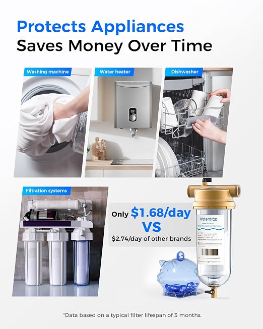 Waterdrop Mega Spin Down Sediment Filter, Reusable Whole House Water Filter - Image 9