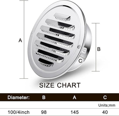 Zonon 12 Pcs Stainless Steel Soffit Vents 4 Inch Round Dryer Vent Cover - Image 3