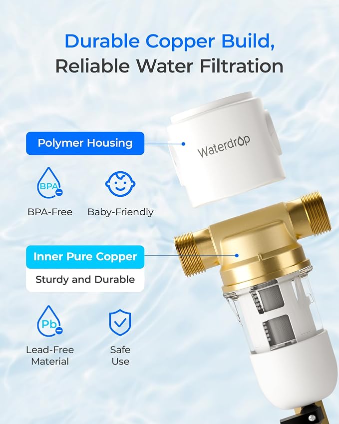 Waterdrop Spin Down Sediment Filter, Reusable Whole House Water Filter System - Image 9
