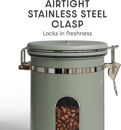 Veken Coffee Canister with Window, Airtight Stainless Steel Kitchen Food - Image 4