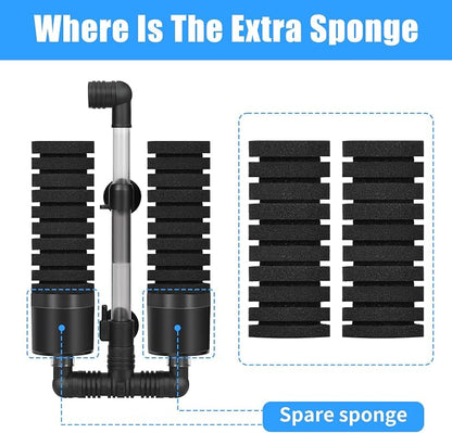 AQUANEAT Aquarium Air Powered Sponge Filter - Image 3