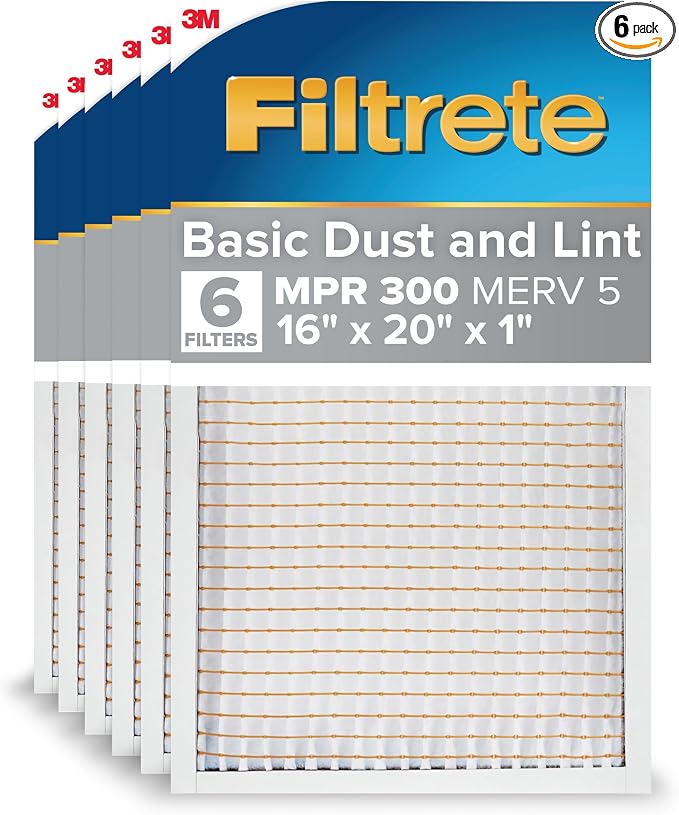 Filtrete 16x20x1 AC Furnace Air Filter, MERV 5, MPR 300, Capture Unwanted by Filtrete