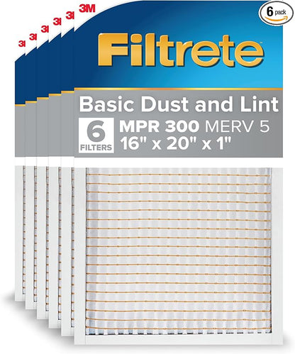 Filtrete 16x20x1 AC Furnace Air Filter, MERV 5, MPR 300, Capture Unwanted by Filtrete