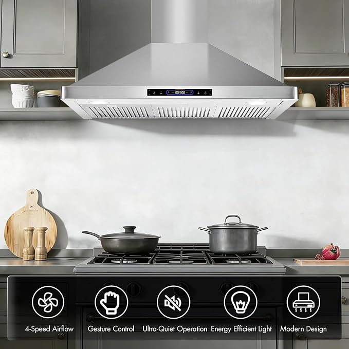 36 inch Wall Mount Range Hood Convertible Vent - Image 8