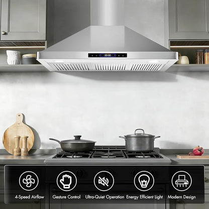 36 inch Wall Mount Range Hood Convertible Vent - Image 8