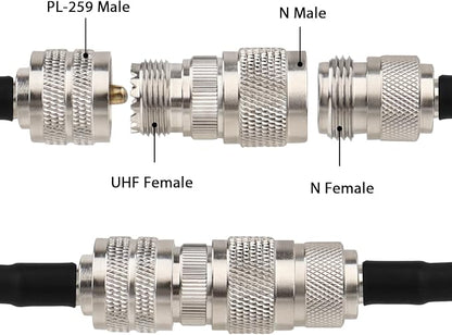 4 Pack N Male to UHF Female SO-239 Connector Adapter N Connector to PL-259 - Image 5