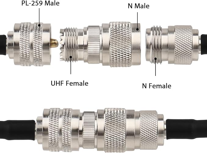 2 Pack N Male to UHF Female SO-239 Connector Adapter N Connector to PL-259 - Image 5