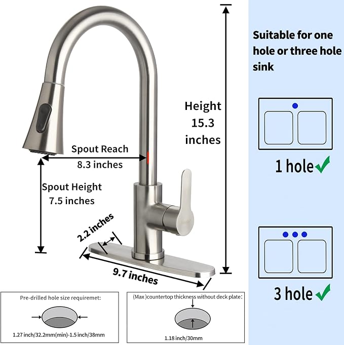 Single Handle Kitchen Faucet - Image 3