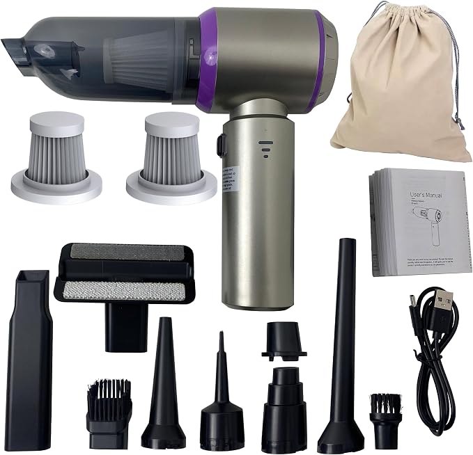 OMEO Vacuum & Air Duster 80, 000RPM Super Power Mini Car Vacuum Cleaner 4-in-1 by OMEO