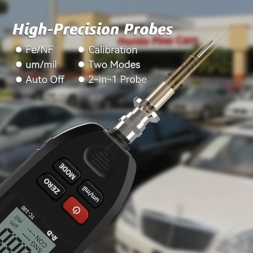 Car Coating Thickness Meter for Used Car Buyers, Paint Mil Thickness Meter Gauge Check The Car’s Original Coating Auto Car Paint Meter (Black)
