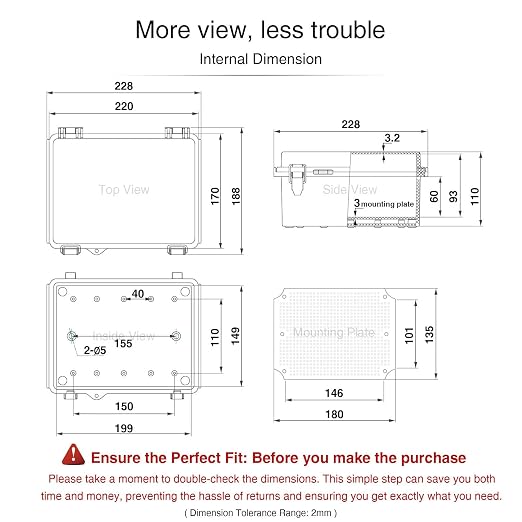 QILIPSU Waterproof Junction Box IP67 Outdoor Plastic Electrical Project - Image 6