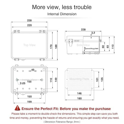 QILIPSU Outdoor WiFi Enclosure, 8.6"x6.7"x4.3" Waterproof Electrical Junction - Image 6