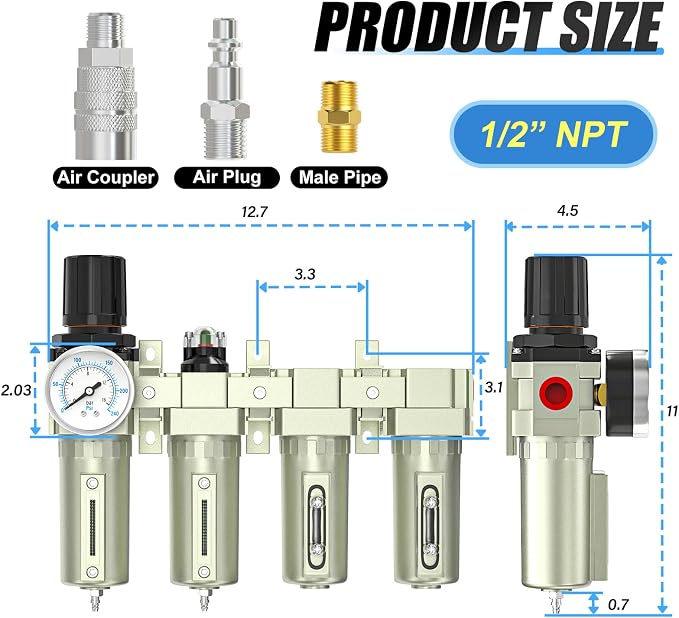 4 Stage Heavy Duty Industrial Grade 3/4" NPT Air Drying System - Image 2