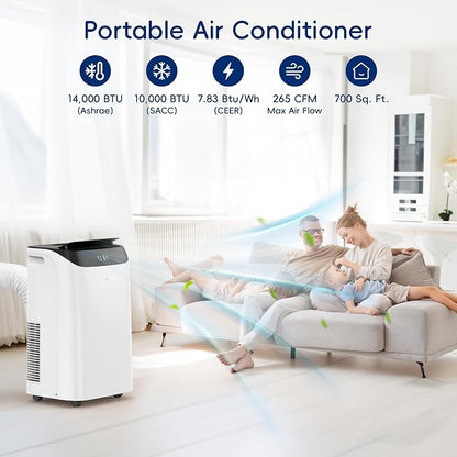 14000 BTU Portable Air Conditioners, Dehumidification, Sleep Mode - Image 2
