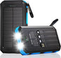 Solar Charger Power Bank 20, Portable Charger, 4 Cables 3 Ports Fast Charging by Durecopow