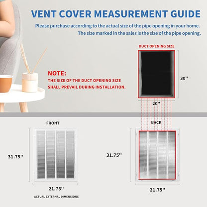 20x30 Return Air Grille, Return Air Vent Cover - Image 4