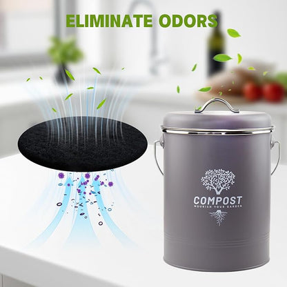 6 Pack Charcoal Filters for Compost Bin Bucket, 5 Inch Round Activated Carbon - Image 4