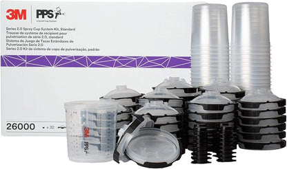 3M 26000 PPS 2.0 Spray Gun Cup, Lids and Liners Kit, 200-Micron Filter by 3MAutomotive