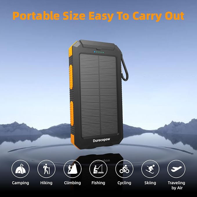 Solar Charger Power Bank 20, Portable Charger, 4 Cables 3 Ports Fast Charging - Image 8