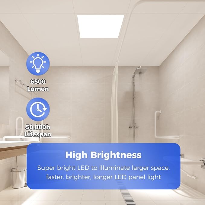Aphyni 24 Pack 2x2 LED Flat Panel Light, Dimmable Office Kitchen Flush Mount Ceiling Light Panel,Bright 6500LM,Dimmable,Selectable Features, 3000K/4000K/5000K/5700K/6500K, 30W/35W/40W/45W/50W