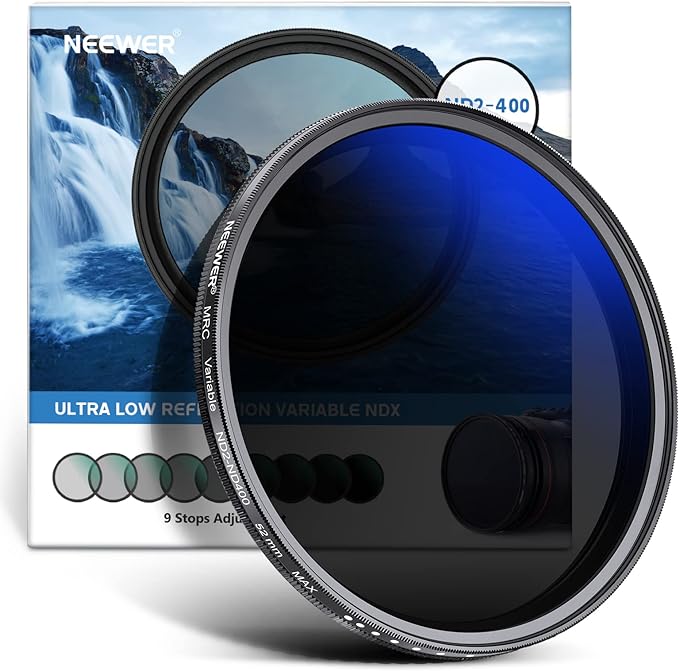 NEEWER 52mm Variable ND Filter ND2-ND400, Neutral Density Filter, Water and by Neewer