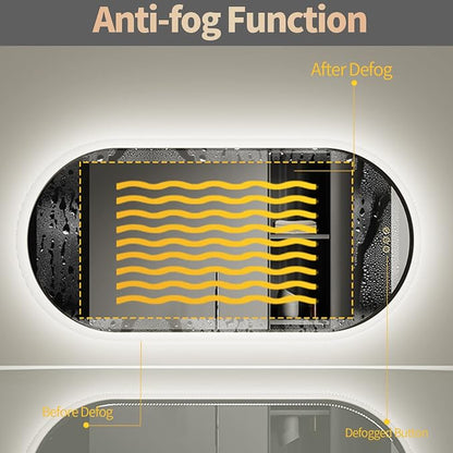 LUVODI Lighted LED Bathroom Mirror: 48x24IN Wall Mounted Dimmable 3 Colors - Image 5