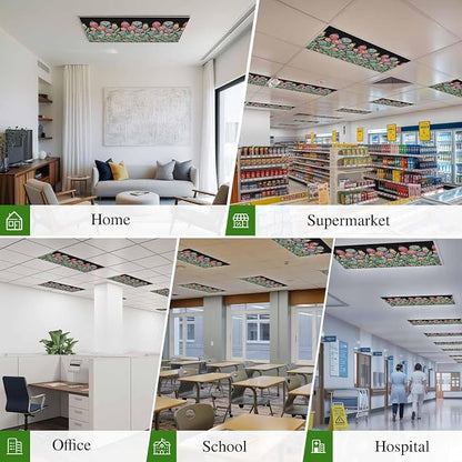 Fluorescent Light Covers for Ceiling Lights Colorful Flowers Magnetic Light - Image 6