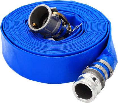 DAVCO 2" ID × 50 ft Pool Backwash Hose, Heavy Duty Reinforced Blue PVC Lay Flat by DAVCO