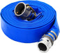 DAVCO 2" ID × 100 ft Pool Backwash Hose, Heavy Duty Reinforced Blue PVC Lay by DAVCO