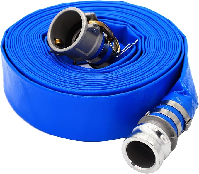 DAVCO 1.5" ID × 50 ft Pool Backwash Hose, Heavy Duty Reinforced Blue PVC Lay by DAVCO