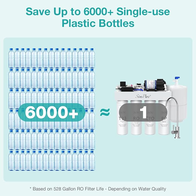 SimPure T1-100 Reverse Osmosis Water Filter, Near 0 TDS Reverse Osmosis System - Image 5