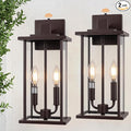 SIAFAVOI 2-Pack 16" Large Dusk to Dawn Outdoor Wall Light Fixtures, 2-Light Exterior Front Porch Light, Brushed Bronze Outdoor Sconce Lights, Waterproof Farmhouse Lamp Lighting