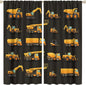 Kids Construction Window Curtains, Construction Machinery Equipment Mode of by SHElifestyle