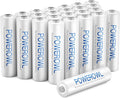 POWEROWL AAA Rechargeable Batteries 24 Pack, High Capacity Rechargeable AAA Batteries 1000mAh 1.2V NiMH Low Self Discharge