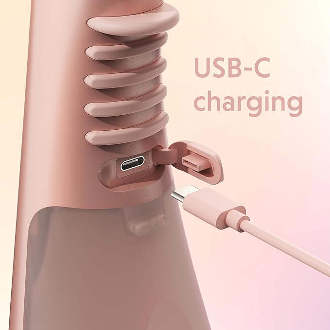 Ordo Water Flossers for Teeth, Cordless IPX7 Waterproof Oral Irrigator, 3 Pressure Settings, Portable, Rechargeable Electric Sonic Flosser, Dental Professional Recommended, Rose Gold