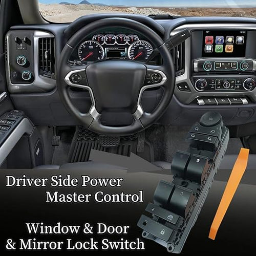 20835553 Driver Side Power Master Control Window & Door & Mirror Lock Switch,Fits for 07-14 Chevy Silverado 1500 2500 3500 Avalanche Suburban 1500 2500 Tahoe/GMC Sierra 1500 2500 3500 Yukon Yukon XL