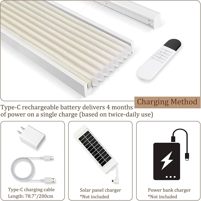 LEXEN Smart Top Down Bottom Up Honeycomb Shades - WiFi Enabled Motorized Cellular Blinds Compatible with Alexa/Google Home Double Cellular Fabric Light Filtering Insulated Custom Sizes-Brown