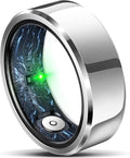 Smart Ring for Women Men, Fashion Minimalist Fitness Ring & Sleep Tracker Ring with Heart Rate, Blood Pressure, Waterproof Health Ring, Birthday Gift for Women Men, No Subscription (Size 9, Silver)