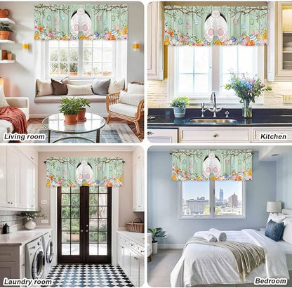 Easter Curtain Valances for Windows, Kitchen Valance Window Treatment, Spring - Image 9