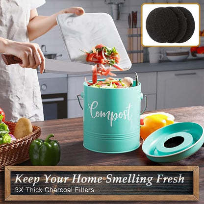 Teal Compost Bin - Image 3