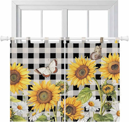 Sunflowers Bedroom Curtains 63 Inch Length, Window Curtains Tab Top by Unknown