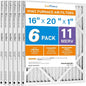 LotFancy 16x20x1 Air Filter MERV 11 6-Pack, Electrostatic Pleated AC Furnace by LotFancy