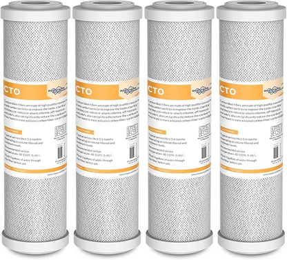 Membrane Solutions 5 Micron 2.5" x 10" CTO Carbon Block Water Filter Cartridge by MembraneSolutions